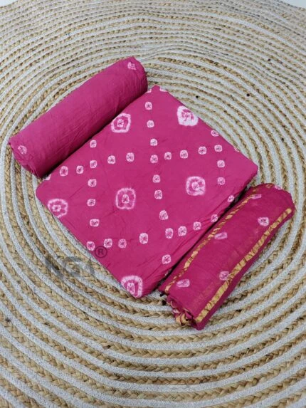 Cotton Bandhej & Work Dress Materia